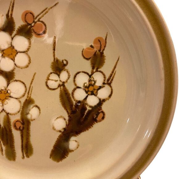 1970's Stoneware Round Platter, Pink White Cherry Blossoms, 8603 Classique, Japa - Picture 3 of 6